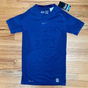 MEN’S NIKE PRO COMBAT DRI FIT COMPRESSION BLUE SHIRT
